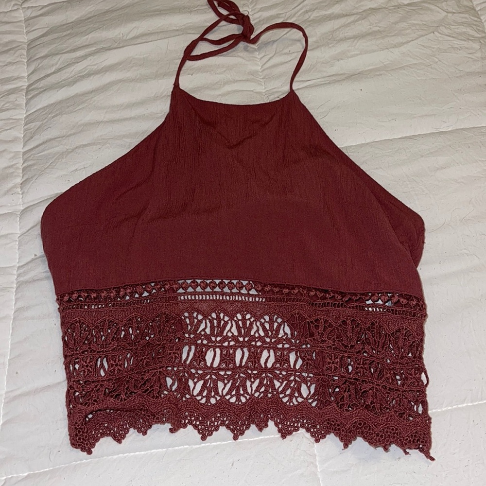 orange halter top